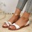 Women's Casual Flat Sandals, Open Toe Faux Pearl Decor Slip On Shoes, Summer Outside Beach Sandals