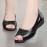 Women's Solid Color Stylish Sandals, Slip On Side Cute Out Wedge Shoes, Versatile Non-slip Soft Shoes