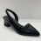 Women's Slingback Low Heels, Pointed Toe Patent Leather Slip On Sandals, All-Match Commuter Shoes