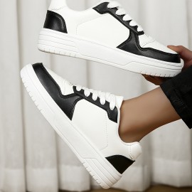 Women's Trendy Flat Sneakers, Casual Lace Up Outdoor Shoes, Women's Comfortable Low Top Shoes