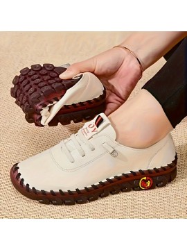 Women's Solid Color Shoes, Slip On Round Toe Low-top Breathable Non-slip Soft Sole Outdoor Shoes, Versatile Comfy Shoes