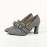 Women's Houndstooth Pumps, Bowknot Pointed Toe Slip On Chunky Heels, Versatile Dress High Heels