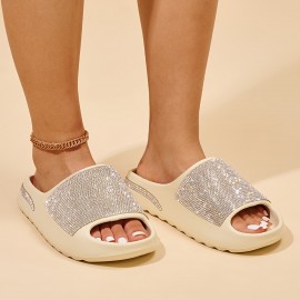 Women's Bowknot Platform Wedge Flip Flops, Solid Color Lightweight Open Toe Anti-skid Slides Shoes, Outdoor Beach Slippers